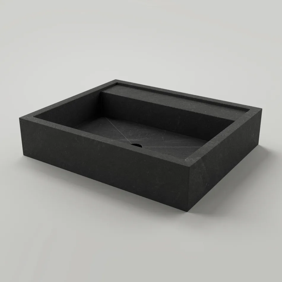 Rectangular Countertop Washbasin in Porcelain Stoneware Made in Italy - Cervia Viadurini