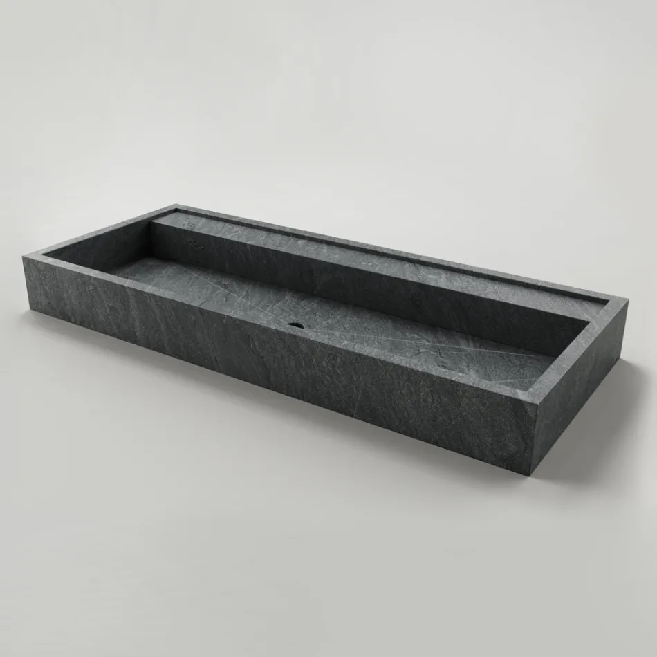 Rectangular Countertop Washbasin in Porcelain Stoneware Made in Italy - Cervia Viadurini