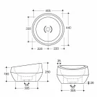 Caiman ceramic round countertop washbasin made in Italy Elisa design Viadurini