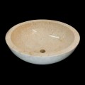 Round white natural stone washbasin Job, unique piece
