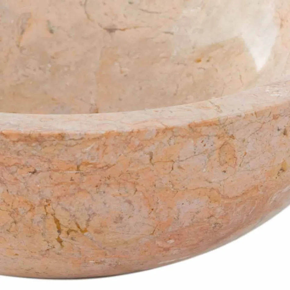 from round washbasin in natural stone Red Job Viadurini