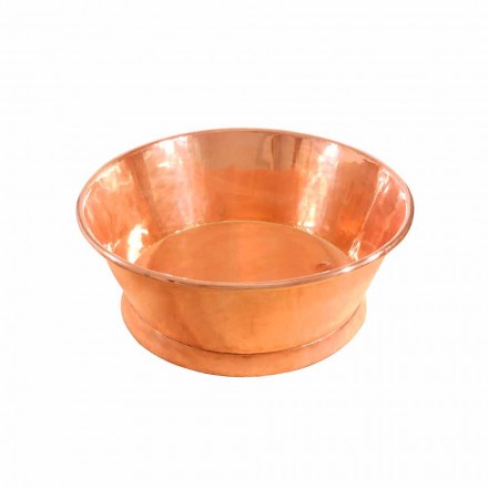 Handmade round copper washbasin, Ania Viadurini
