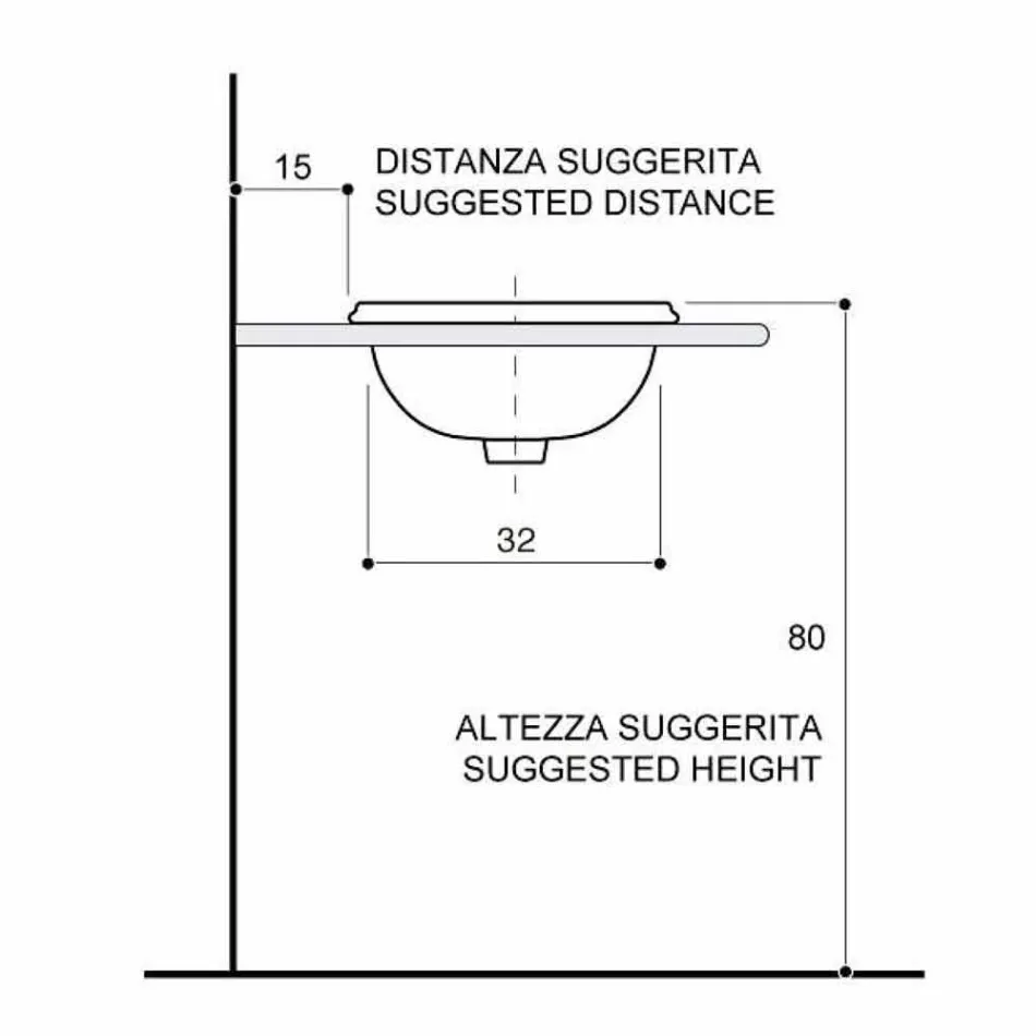 Flush-mounted bathroom sink in fire clay and gold made in Italy, Otis Viadurini
