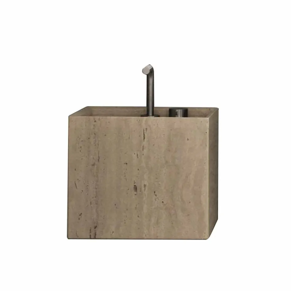 Modern Square High Design Countertop Stone Bathroom Washbasin - Farartlav2 Viadurini