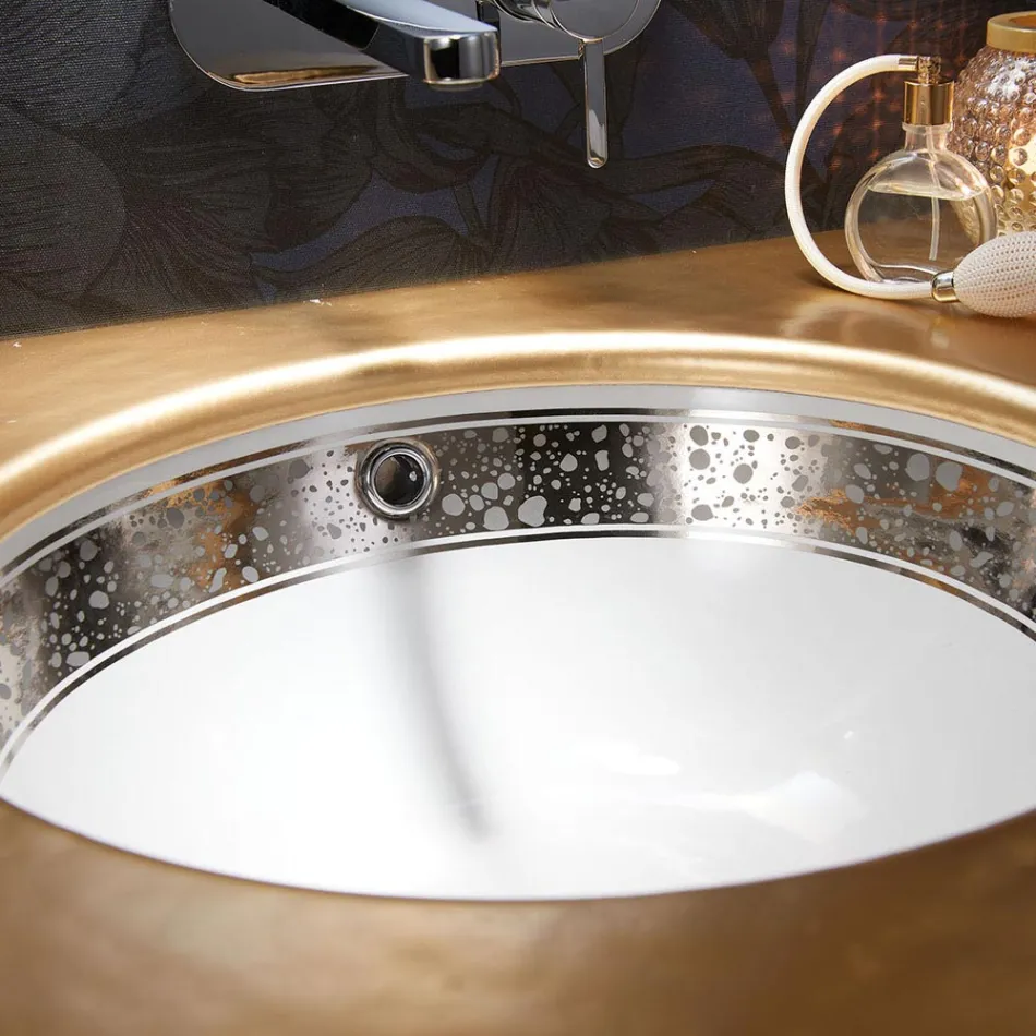 Built-in Bathroom Sink in Hand-Cast Fire Clay Made in Italy - Erioli Viadurini