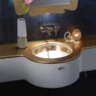 Built-in Bathroom Sink in Hand-Cast Fire Clay Made in Italy - Erioli Viadurini