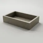 Rectangular Bathroom Washbasin in Porcelain Stoneware Made in Italy - Ludmilla Viadurini