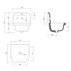 Wall-hung Bathroom Washbasin in White and Colored Ceramic 42 cm - Meridiano Viadurini