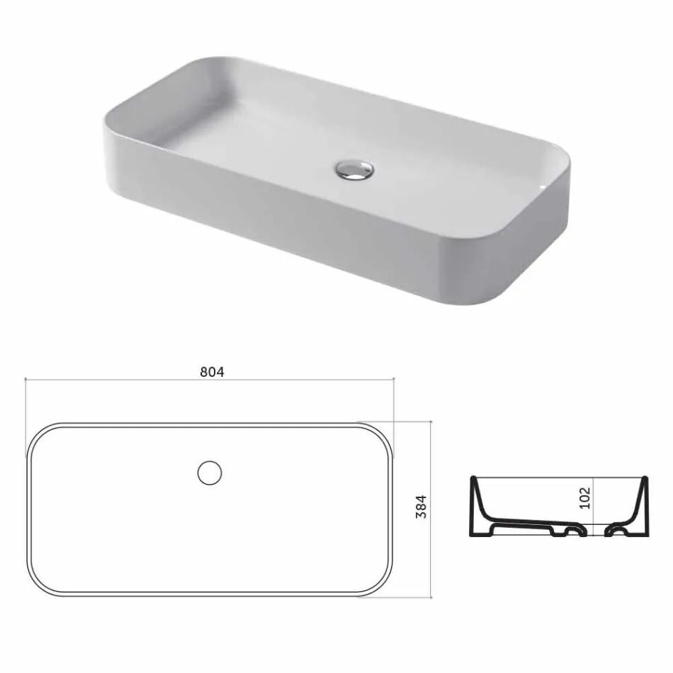 Design washbasin in ceramic Made in Italy Leivi Viadurini