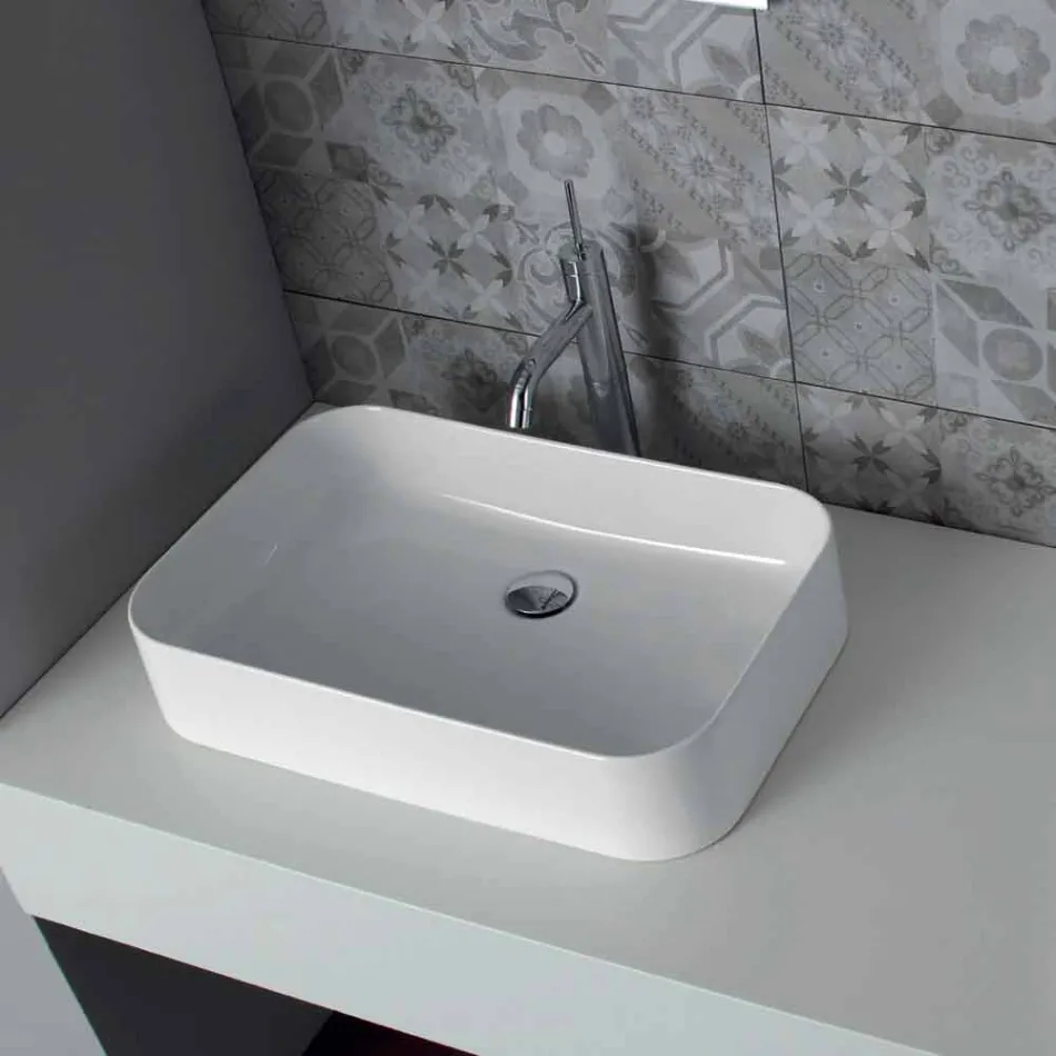 Design washbasin in ceramic Made in Italy Leivi Viadurini