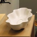 White ceramic countertop basin Cubo, made in Italy modern design
