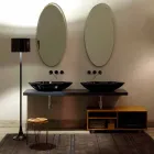 Modern design countertop black ceramic washbasin made in Italy Rayan Viadurini
