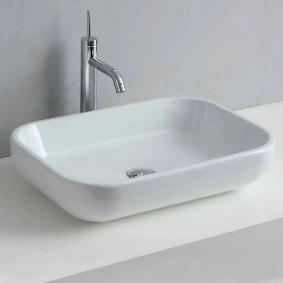 Design Washbasin Countertop or Wall in Ceramic Riardo Viadurini