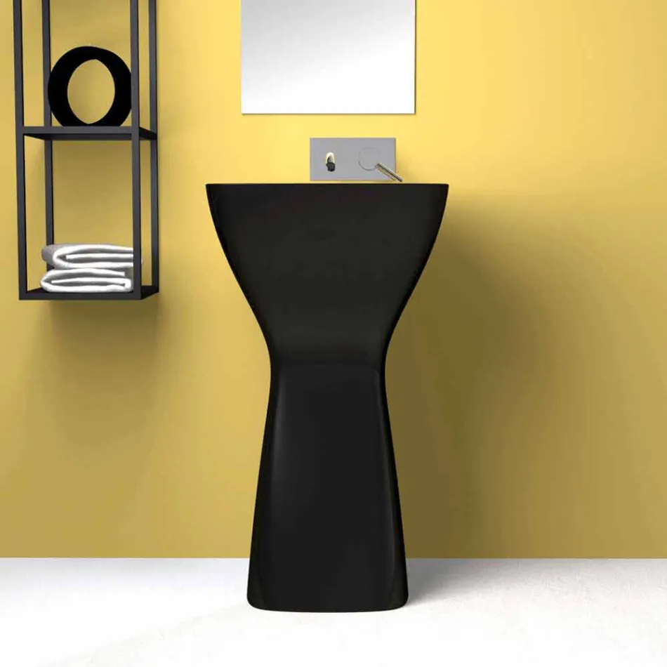 Freestanding modern ceramic washbasin made in Italy, Firmino Viadurini