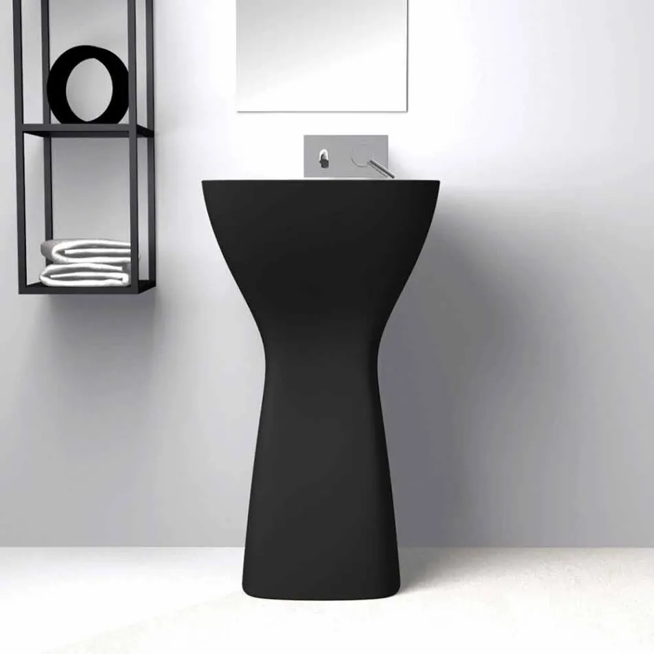 Freestanding modern ceramic washbasin made in Italy, Firmino Viadurini