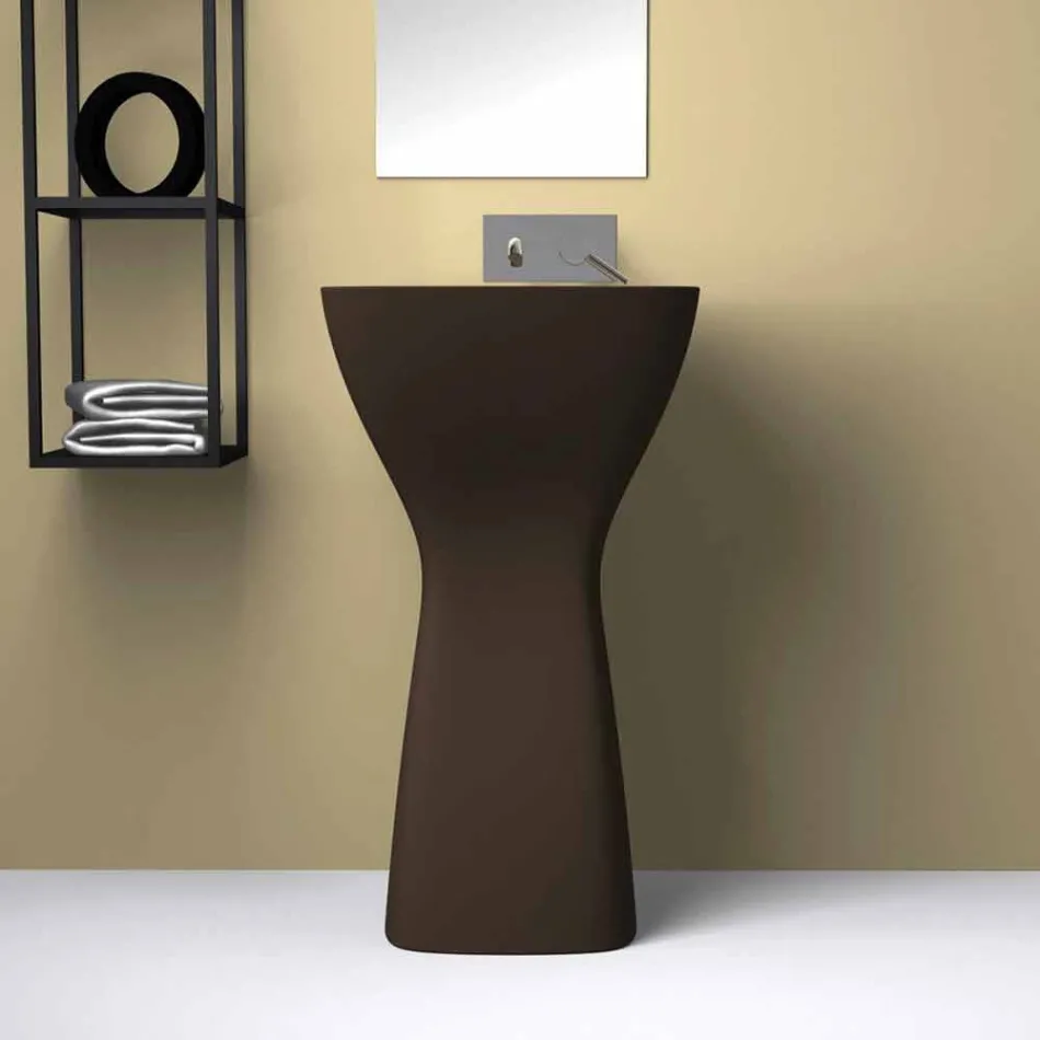 Freestanding modern ceramic washbasin made in Italy, Firmino Viadurini
