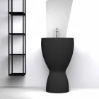 Modern freestanding ceramic washbasin made in Italy, Basile Viadurini