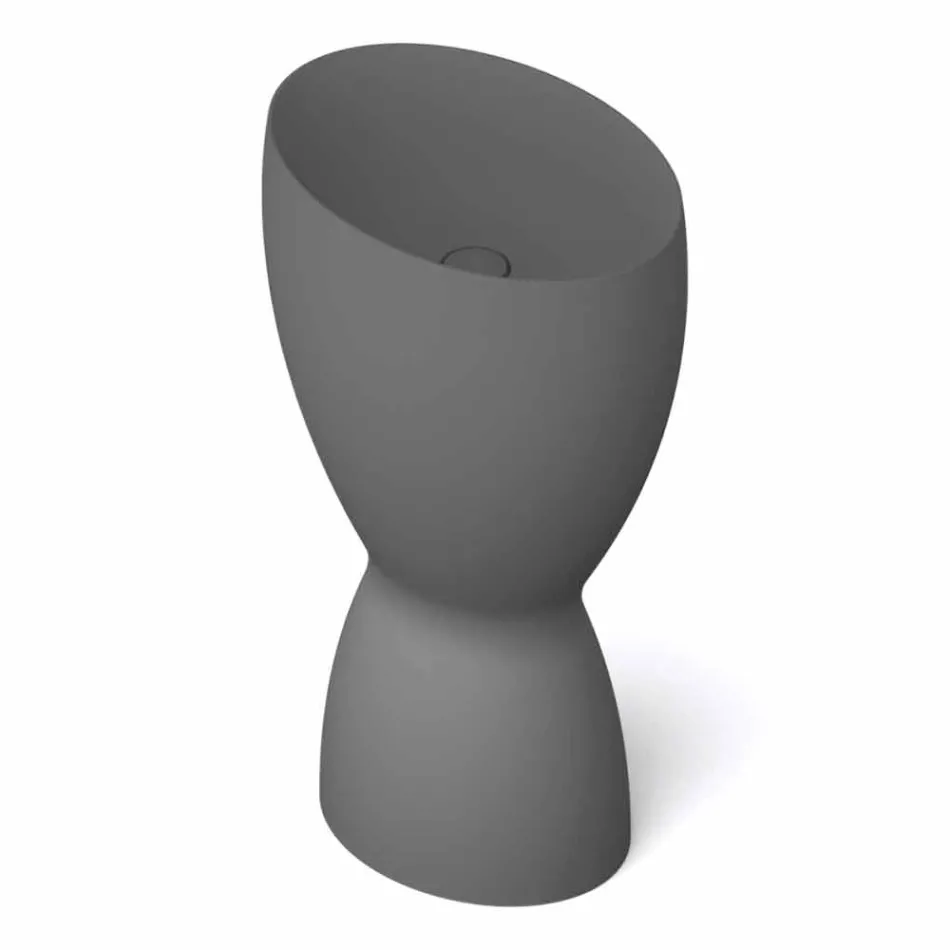 Modern freestanding ceramic washbasin made in Italy, Basile Viadurini