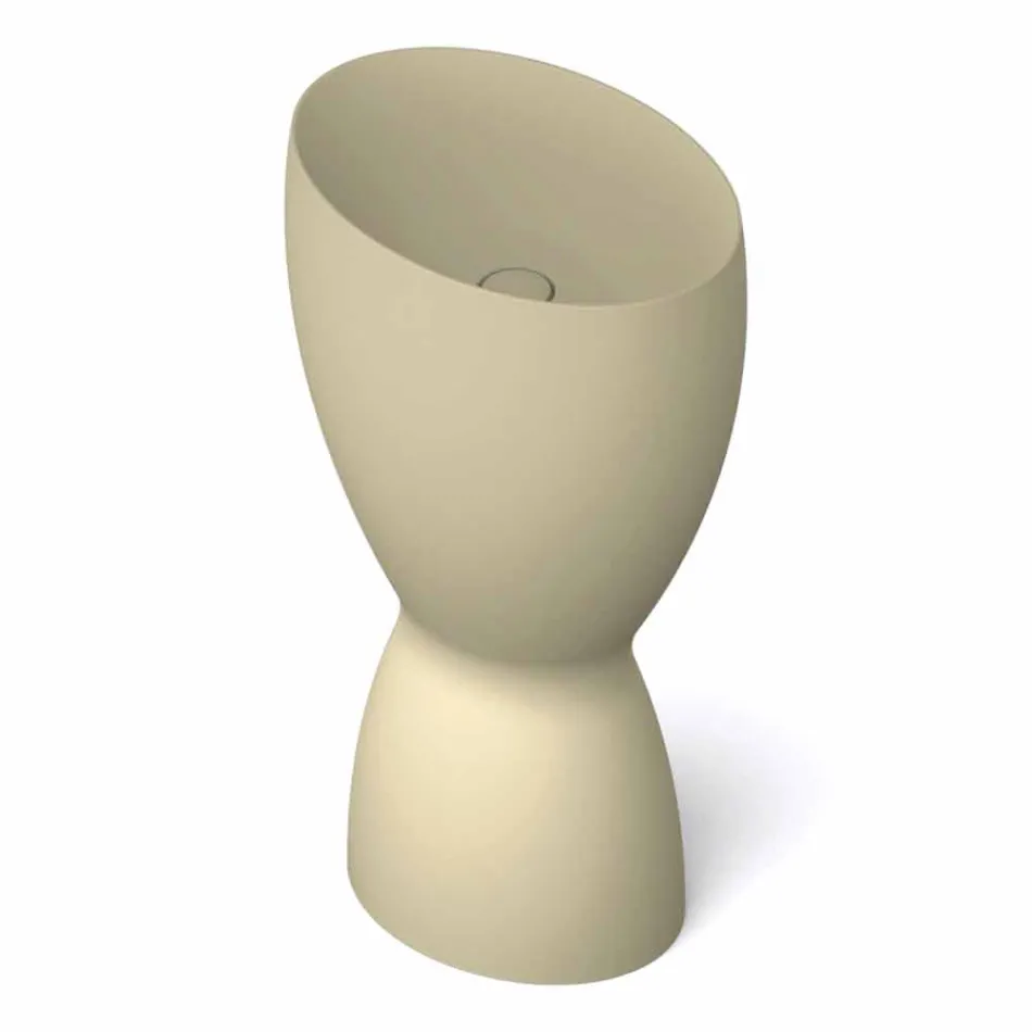 Modern freestanding ceramic washbasin made in Italy, Basile Viadurini