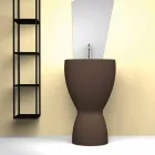 Modern freestanding ceramic washbasin made in Italy, Basile Viadurini