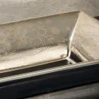 Hand-Cast Fire Clay Washbasin with Colorful Decorations Made in Italy - Aulente Viadurini