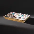 Hand-Cast Fire Clay Washbasin with Colorful Decorations Made in Italy - Aulente Viadurini