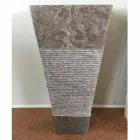 Pedestal gray washbasin in Taffy stone, unique piece Viadurini