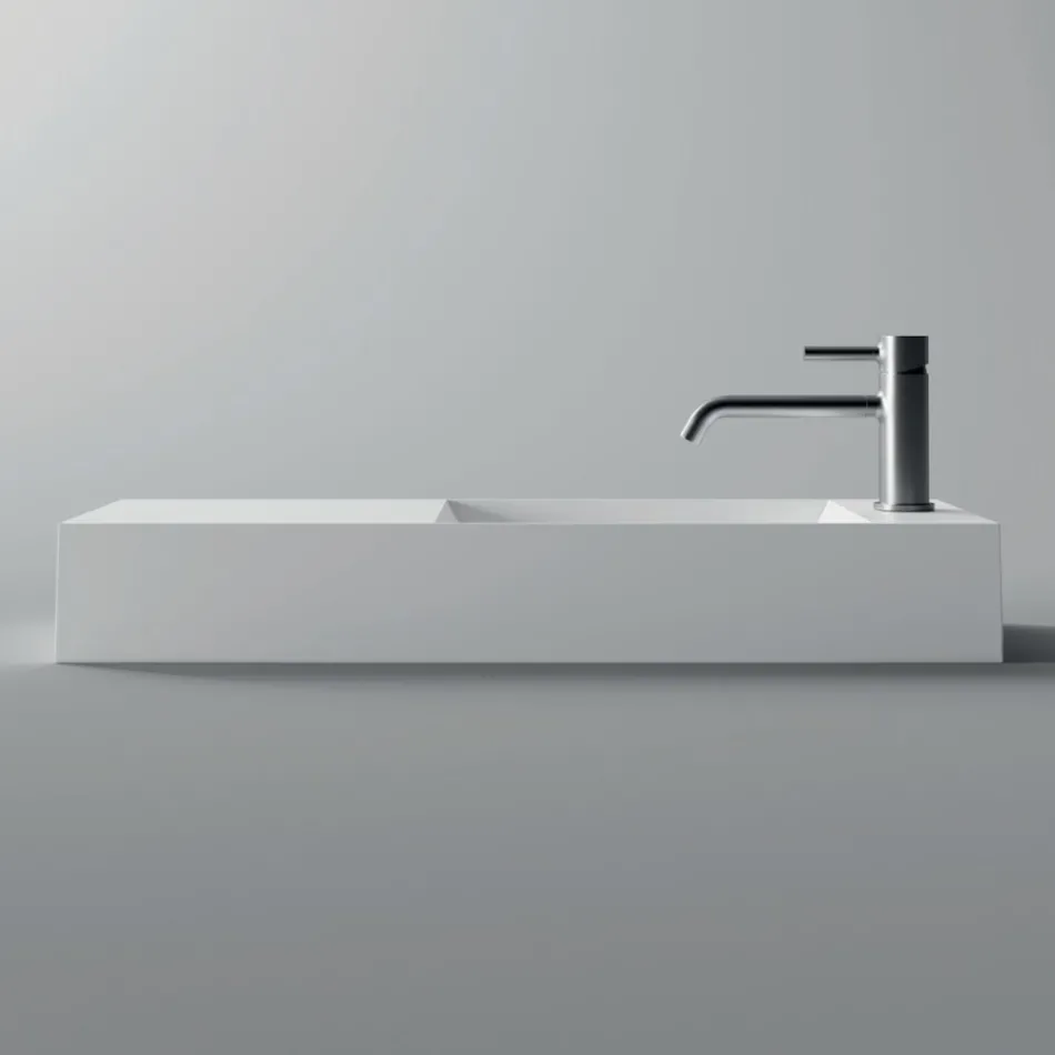 Modern Design Made in Italy White or Colored Ceramic Washbasin - Act Viadurini