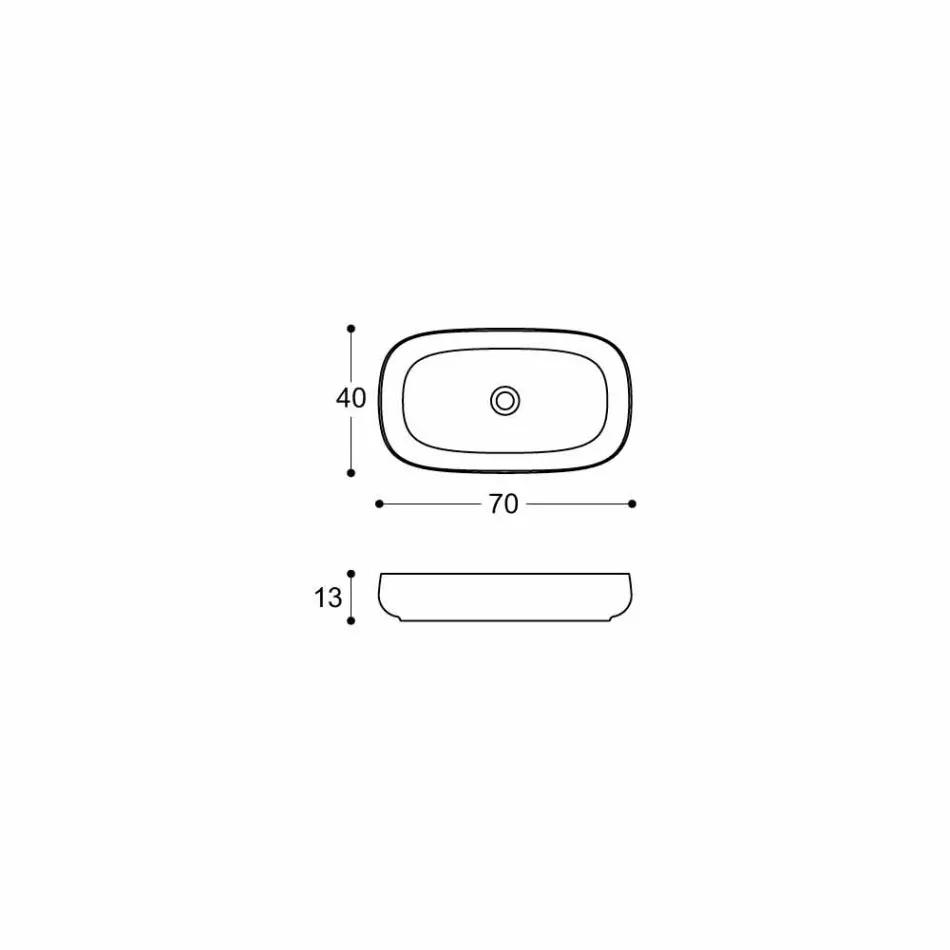 Modern Design White Ceramic Countertop Washbasin Made in Italy - Tune1 Viadurini