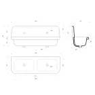 Vintage double basin colored ceramic washbasin with suspended base, Danny  Viadurini