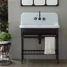 Ceramic washbasin complete with structure and Taylor metal grill Viadurini