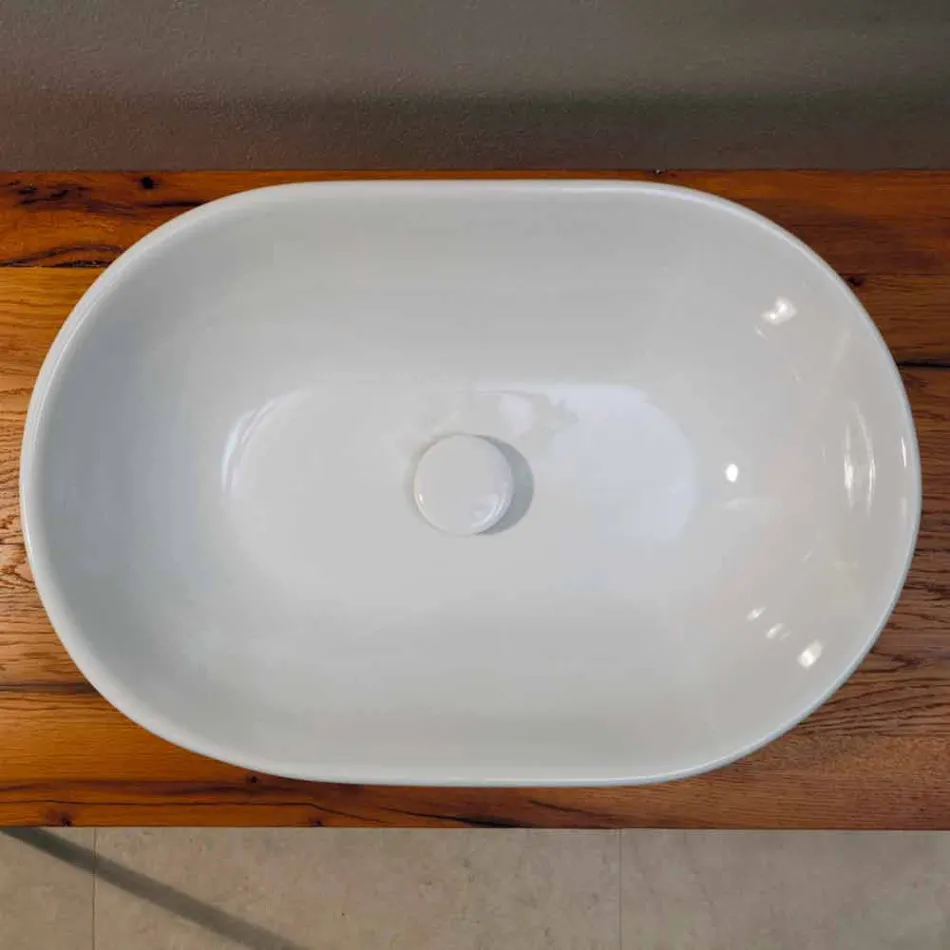 Modern design ceramic washbasin countertop made in Italy Viadurini