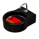 Free-standing black ceramic washbasin / suspension made in Italy Tor Viadurini