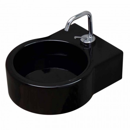 Free-standing black ceramic washbasin / suspension made in Italy Tor Viadurini