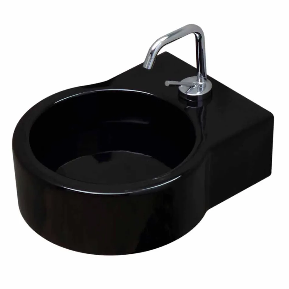 Free-standing black ceramic washbasin / suspension made in Italy Tor Viadurini
