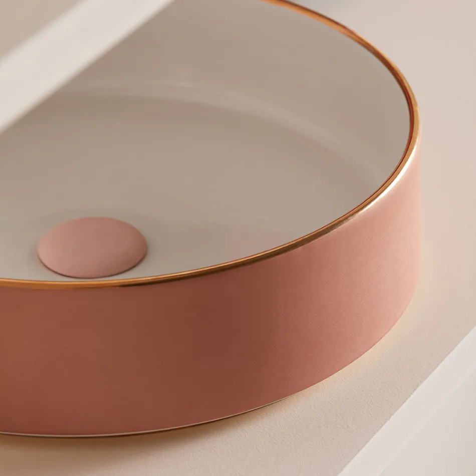 Washbasin in porcelain stoneware of different finishes Made in Italy - Envelope Viadurini