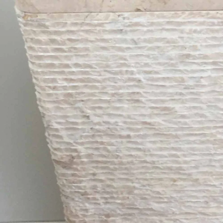 Washbasin in natural stone with column Robin, white single piece Viadurini