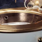 Built-in sink in Fire Clay with band in different finishes Made in Italy - Erioli Viadurini