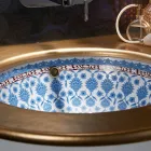 Built-in sink in Fire Clay with Marrakesh decoration Made in Italy - Erioli Viadurini