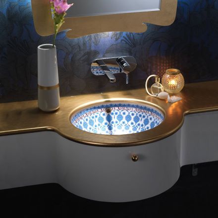 Built-in sink in Fire Clay with Marrakesh decoration Made in Italy - Erioli Viadurini