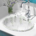 Classic built-in sink in porcelain handmade in Italy, Santiago