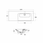 Modern Right Countertop Recessed Basin in Ceramic Maida Viadurini