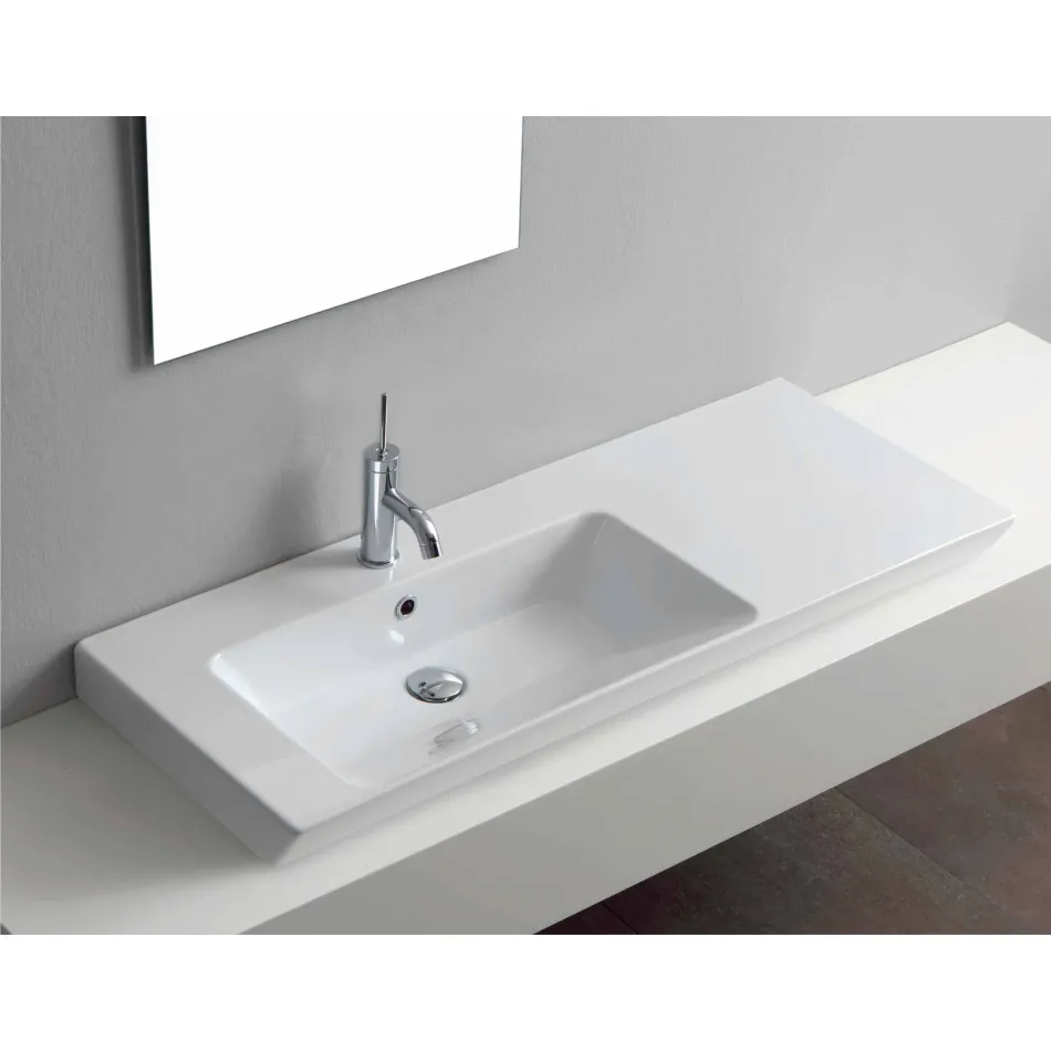 Modern Left and Recessed Basin in Ceramica Maida Viadurini
