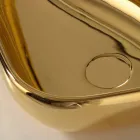 Modern countertop washbasin in gold ceramic made in Italy Sofia Viadurini