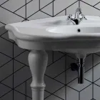 Modern Wall Washbasin with or without Legs, L90 cm in Avise Ceramic Viadurini