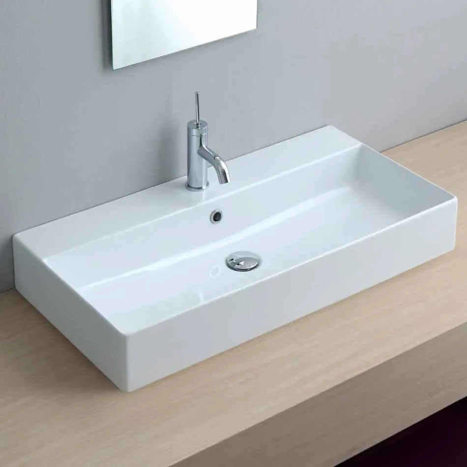 Single Hole Basin for Support or Wall in Coliviata Colivi Ceramic Viadurini
