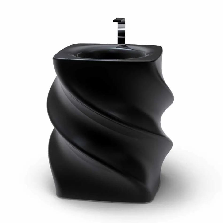 Black freestanding sink Twist modern design made in Italy Viadurini