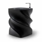 Black freestanding sink Twist modern design made in Italy Viadurini