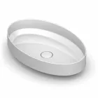 Oval ceramic counter top washbasin made in Italy, Yoel Viadurini