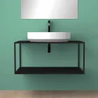 Oval ceramic counter top washbasin made in Italy, Yoel Viadurini